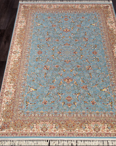 Ковер иранский Tabriz Shiraz ESLIMI (акрил - полиэстер, голубой)