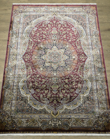 Ковер турецкий 2004K QUM (Шелк+Модал, красный)