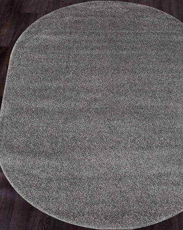 Ковер российский t600 Platinum (Фризе, серый) овальный
