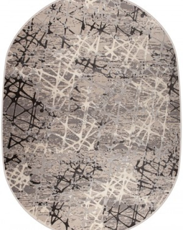 Ковер турецкий 36855A Avon (Полиэстер хит-сет, серый) овальный