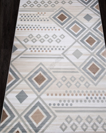 Ковер российский D962 Valencia Delux (Полипропилен, серый, кремовый)