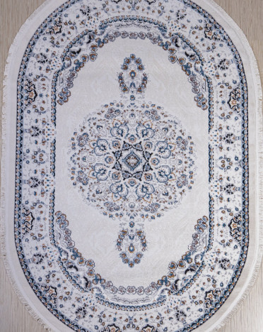 Ковер турецкий 4923A Amira (Полиэстер, кремовый) овальный