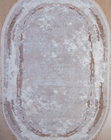 Ковер турецкий 4898A PALMA (Полиэстер, бежевый) овальный
