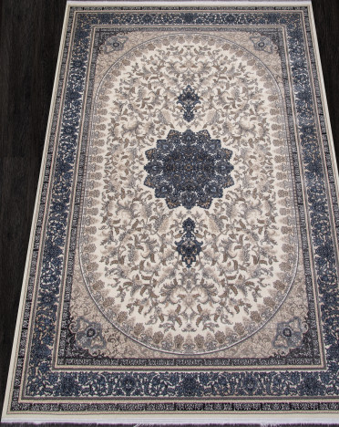 Ковер персидский 752306 Kashan (Хит-сет, голубой, кремовый)