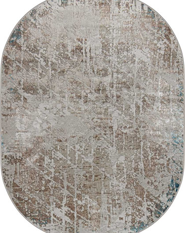 Ковер турецкий овальный 38551A Eliza (полиэстер хит сет, бежевый, голубой)