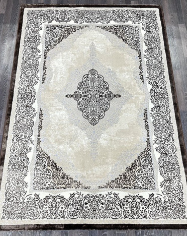 Ковер турецкий Q009A Platinium (Полиэстер хит-сет, коричневый, кремовый)