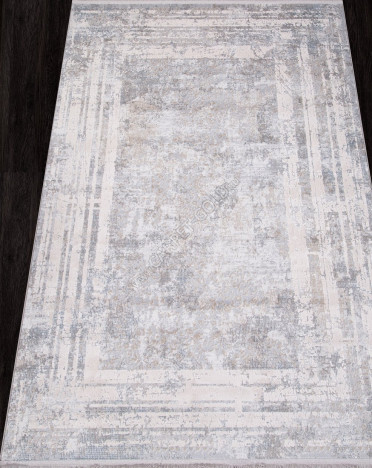 Ковер турецкий C774AC PERLA (Полиэстер хит-сет, бежевый, серый)