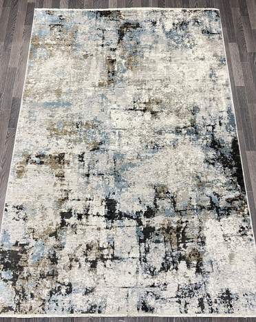 Ковер турецкий 3535A_1 FLORIDA (полиэстер хит сет, бежевый, голубой)