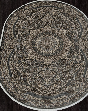 Ковер российский D415 DOLCE (PP Heatset Высокоплотный, серый) овальный