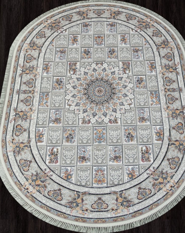 Ковер персидский 7008 MAKTUB (Акрил, серый) овальный