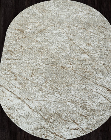 Ковер турецкий 02474F SAFARI (Полиэстер, бежевый) овальный