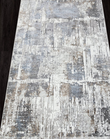 Ковер турецкий 06735B PARADIZE (Полиэстер, серый, голубой)