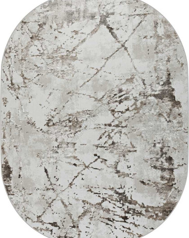 Ковер турецкий 38894A Olimpos овальный (PP Heatset Высокоплотный, бежевый)