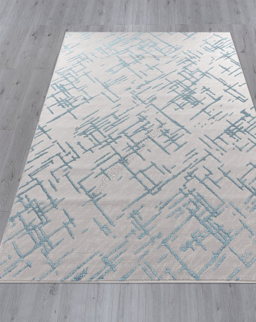 Ковер российский F164 LIMAN (Полиэстер, серый, голубой)