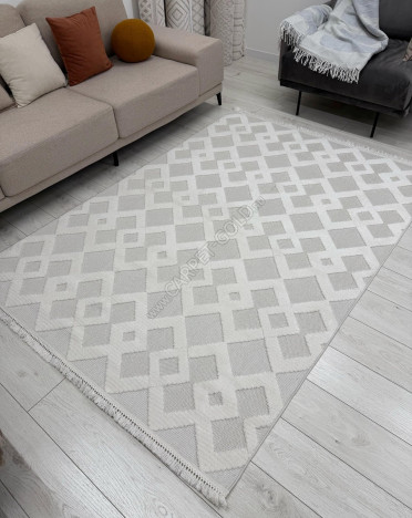 Ковер турецкий EN-261 Поло (Полиэстер, кремовый)